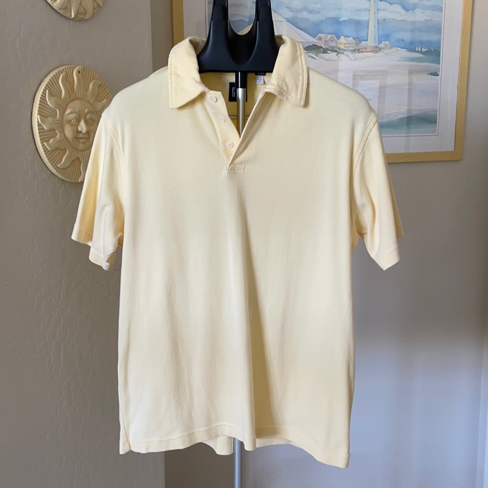 Men’s GAP Yellow Fitted Polo Shirt Size Large